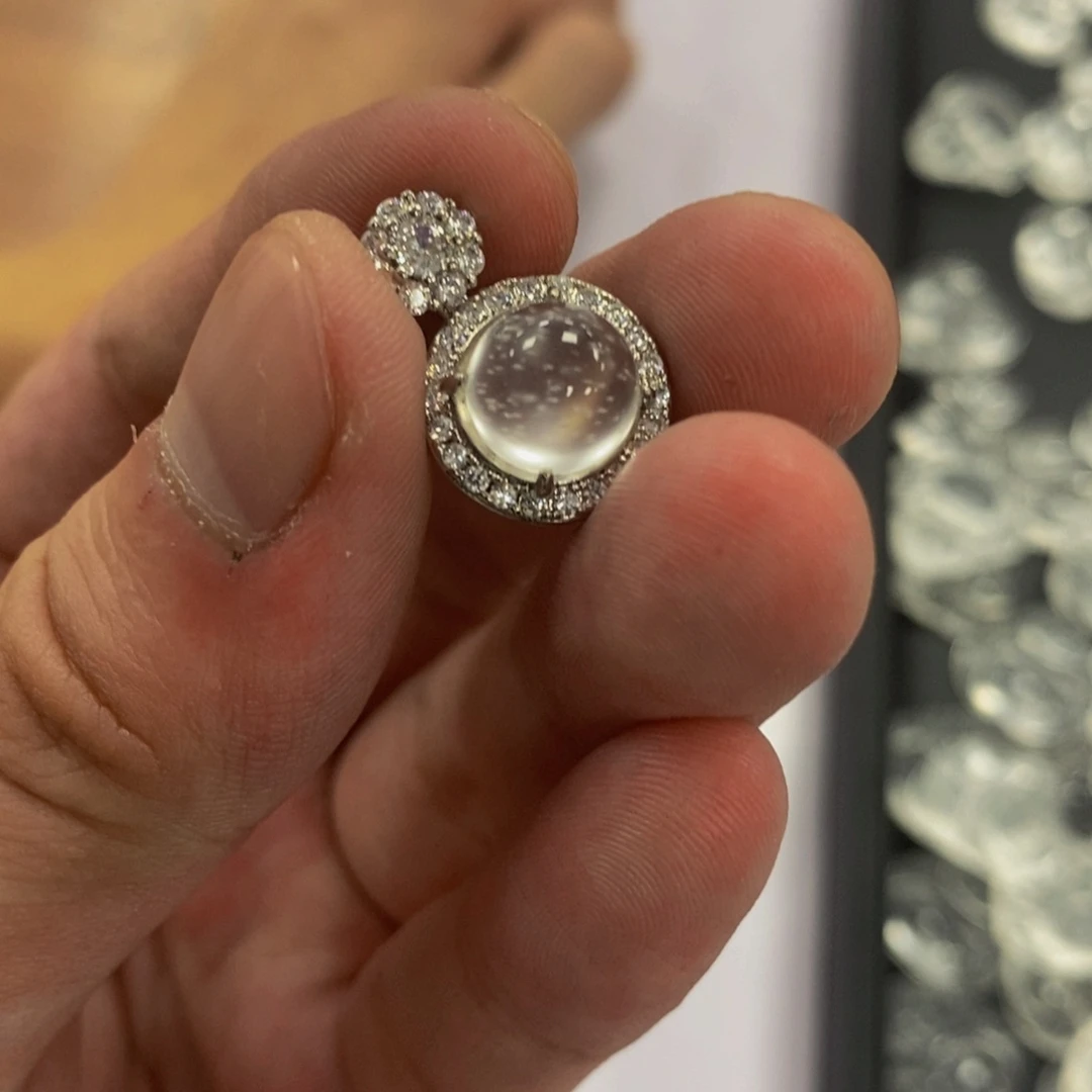 石英质玉（非洲翠）合金珠宝半成品