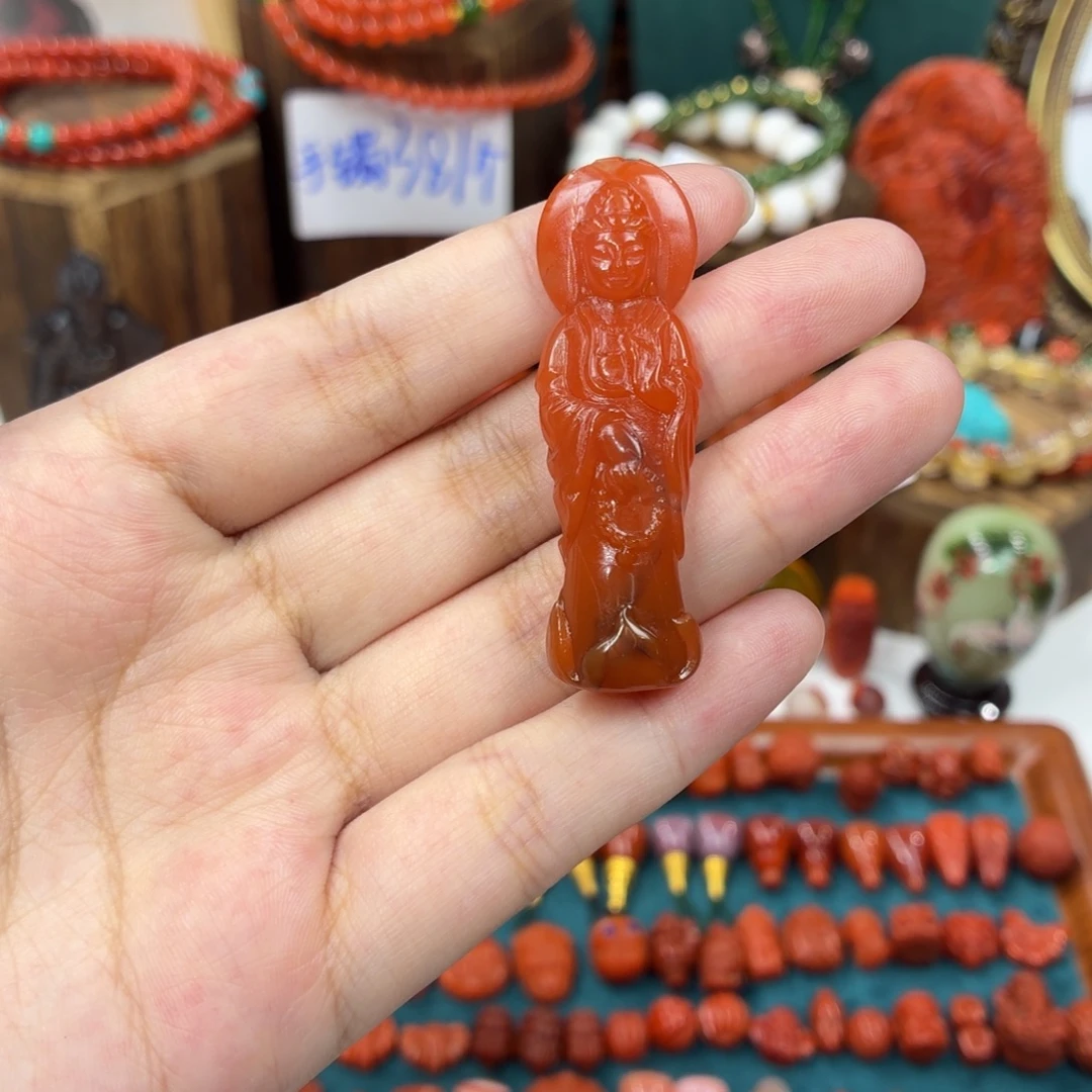未镶嵌配饰南红玛瑙南红观音吊坠