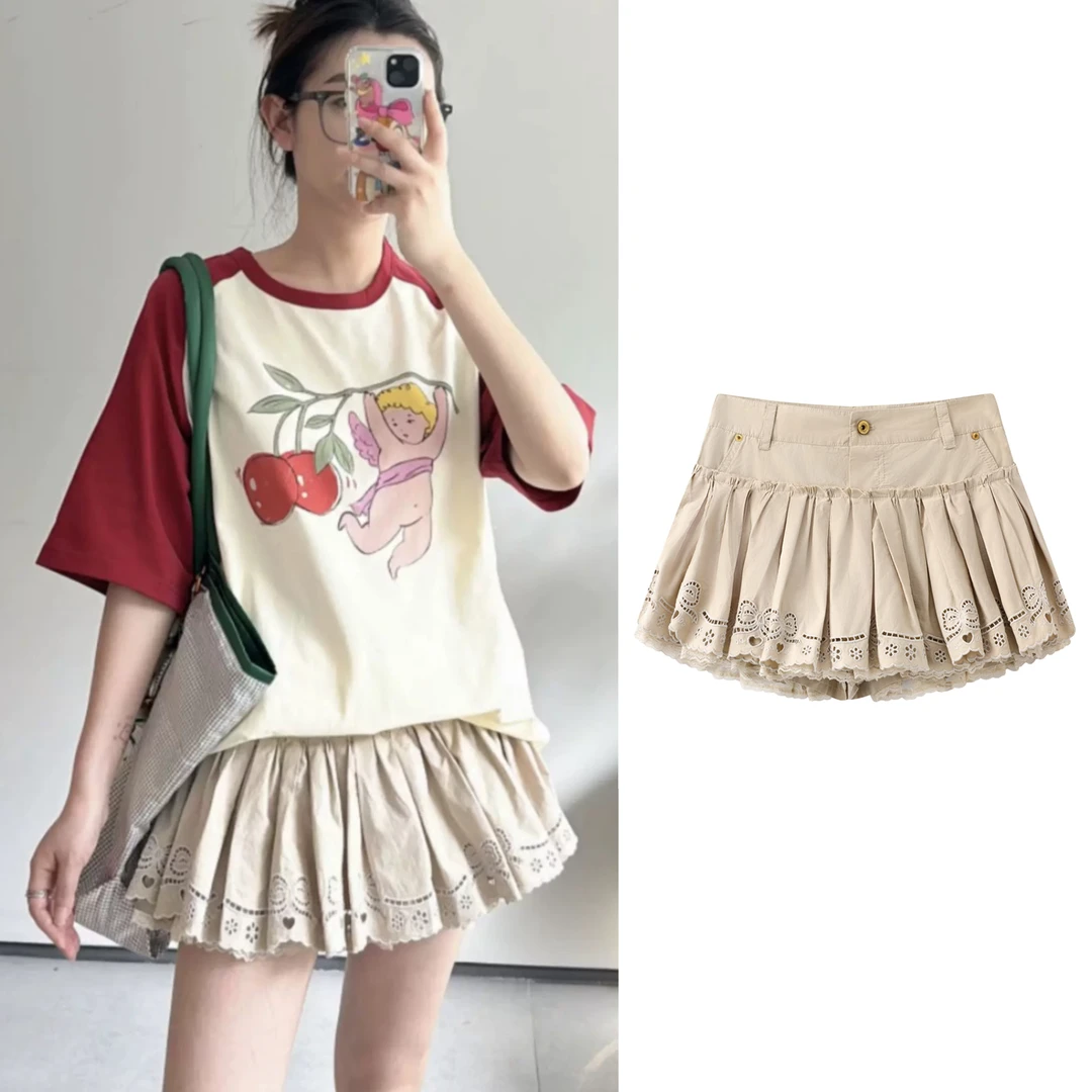 【Betterme定制】简约甜美设计款「舍不得扔」拼接式短裙半身裙女