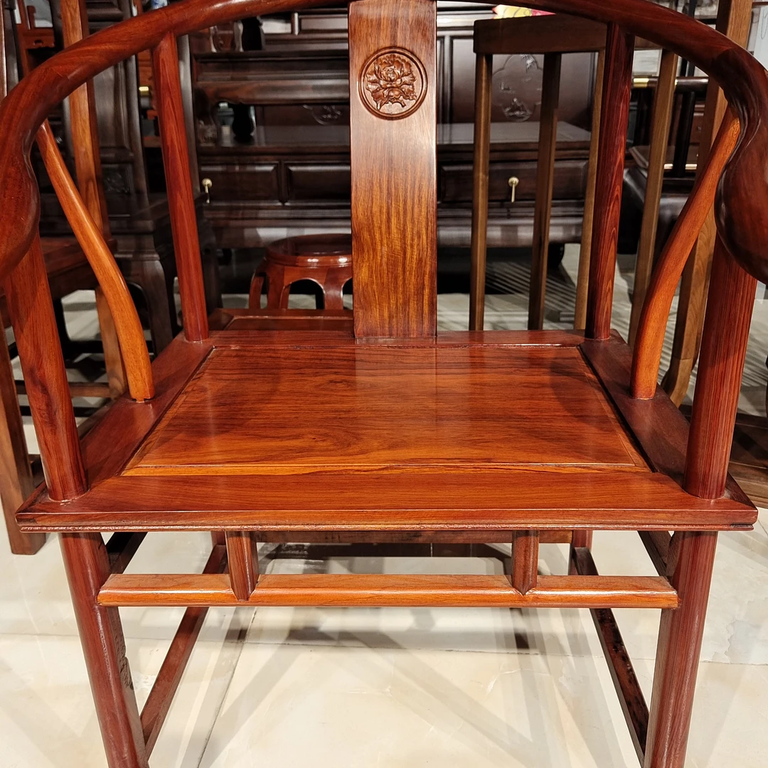 实木国色天香阳台办公圈椅新中式家用皇宫椅古典实木家具围椅椅子