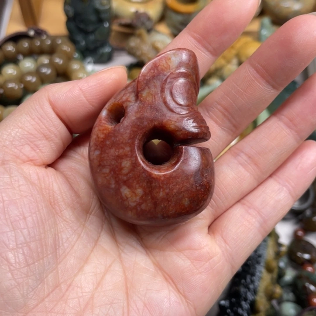 【闪购商品】岫岩河磨玉（透闪石质玉）未镶嵌把件郑*欢