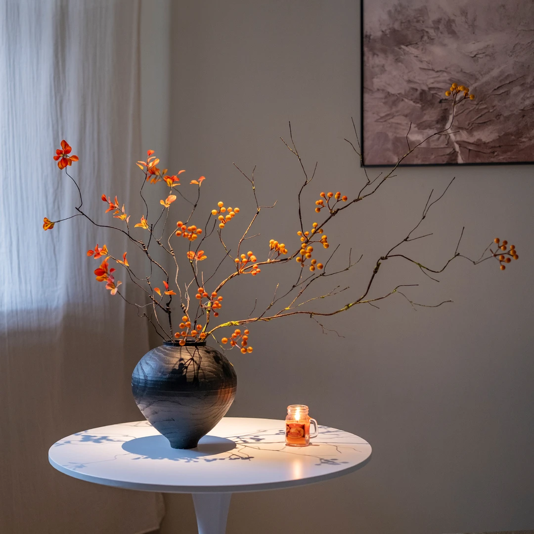 海虹景品山归来假花仿真花摆设发财果客厅茶室新中式年宵花摆件