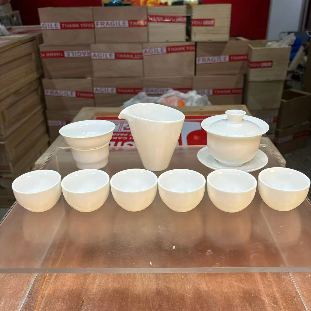 秋香茶具 羊脂玉瓷一盖六杯（无礼盒）自用小套装-8970