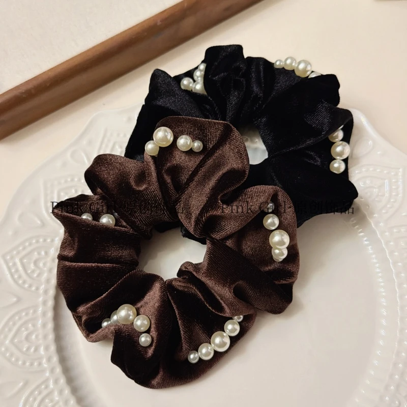 Pink Girl  Q336秋冬新款原创丝绒大肠圈复古百搭发绳气质显发量