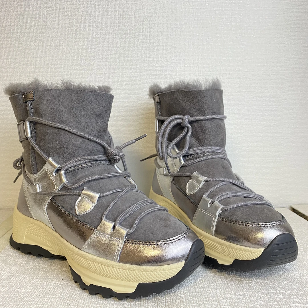 002(36码，断码清)冬季户外雪地靴加厚防滑耐磨加绒保暖中筒棉靴