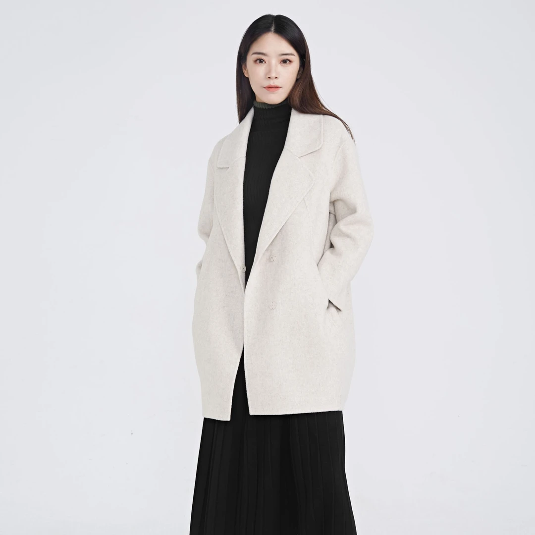 【亚美专属】圣迪奥舒适简约通勤休闲百搭大衣S214Z1767