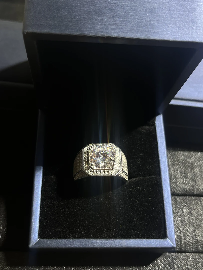 缅甸云上珠宝豪华满天星男戒指K034