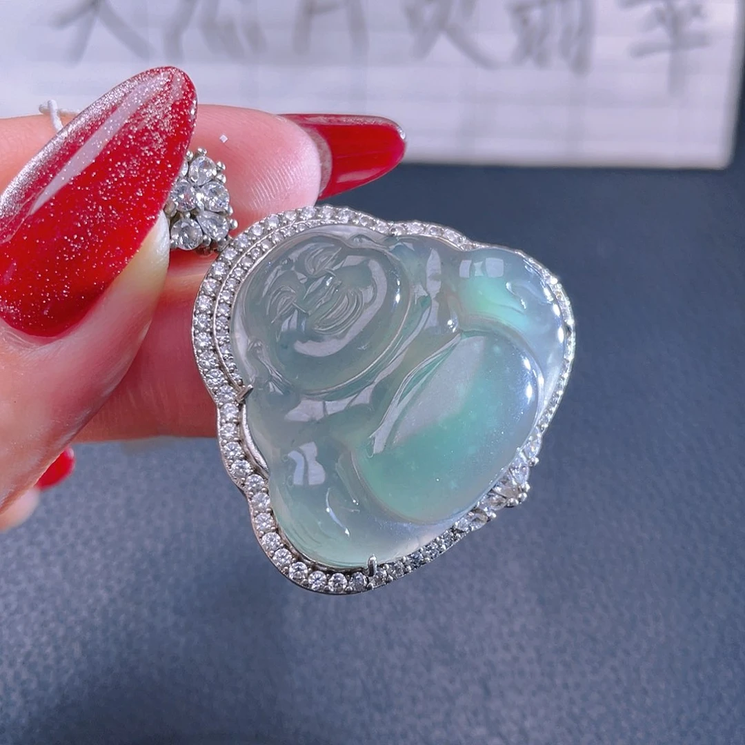 翡翠颈饰银S925镶嵌88888888888888