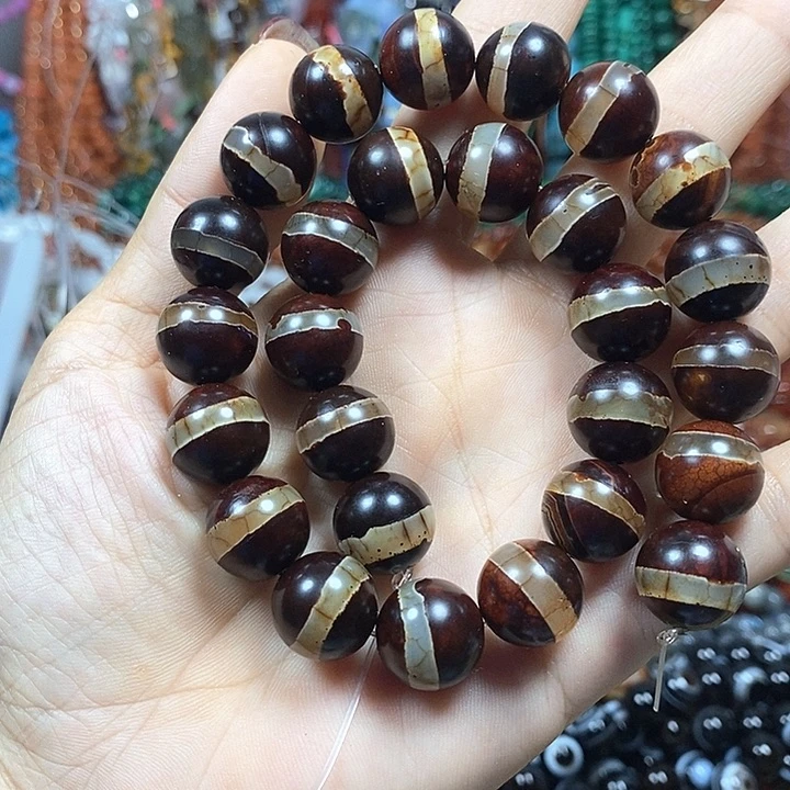 玛瑙/玉髓未镶嵌珠宝半成品一线玛瑙卡14mm