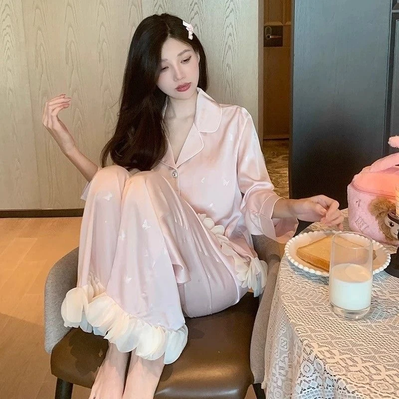 【千金归来】2025新款秋季长袖睡衣四件套女可外穿家居服套装四季款