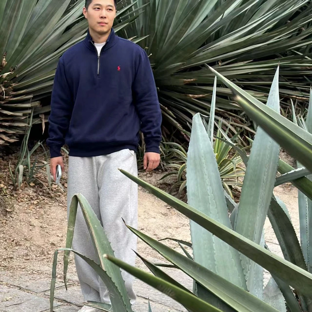 [小马标 ]2025秋冬新款男女同款立领半拉链卫衣