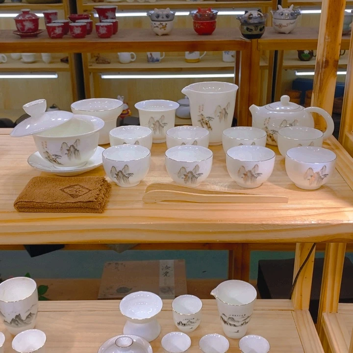 【不止】羊脂玉瓷茶具套装