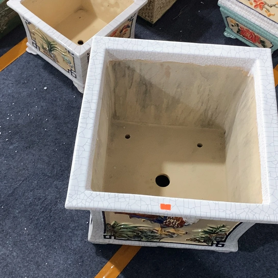 红陶宝石湾盆石湾盆