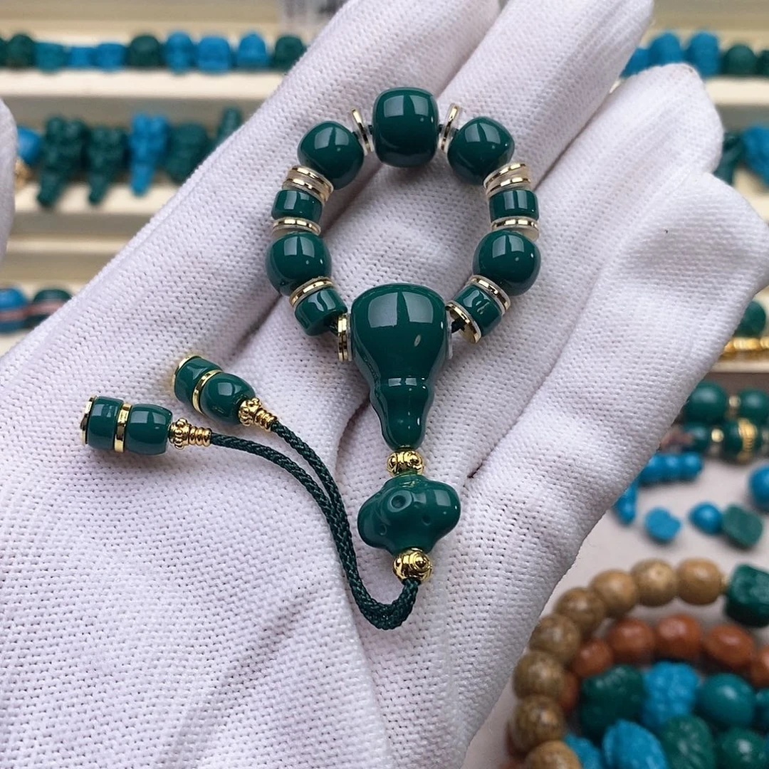 琉璃颈饰磊*?科技平替 油绿色12奶嘴三通套装