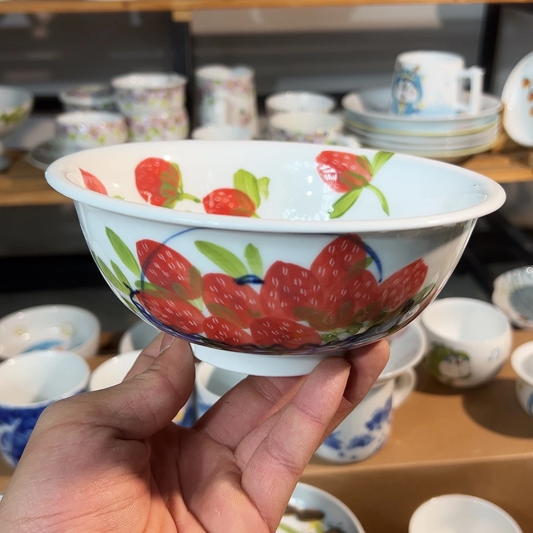 陶瓷景德镇高温釉下陶瓷6.5寸手工碗