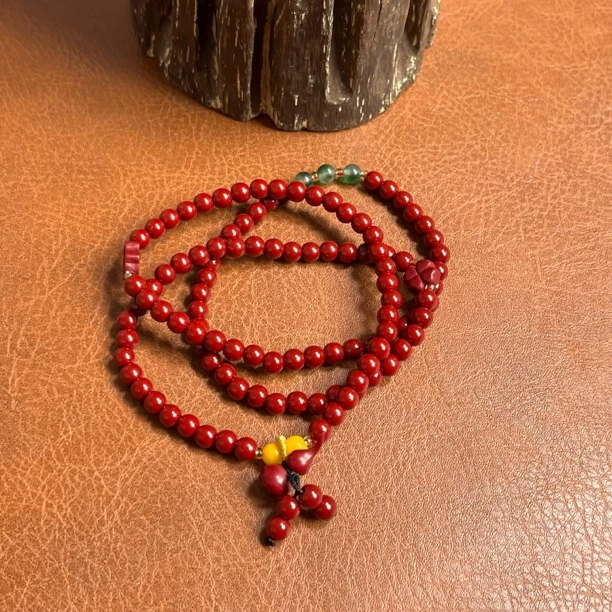 天然辰砂10-127 精品手串（无礼盒）