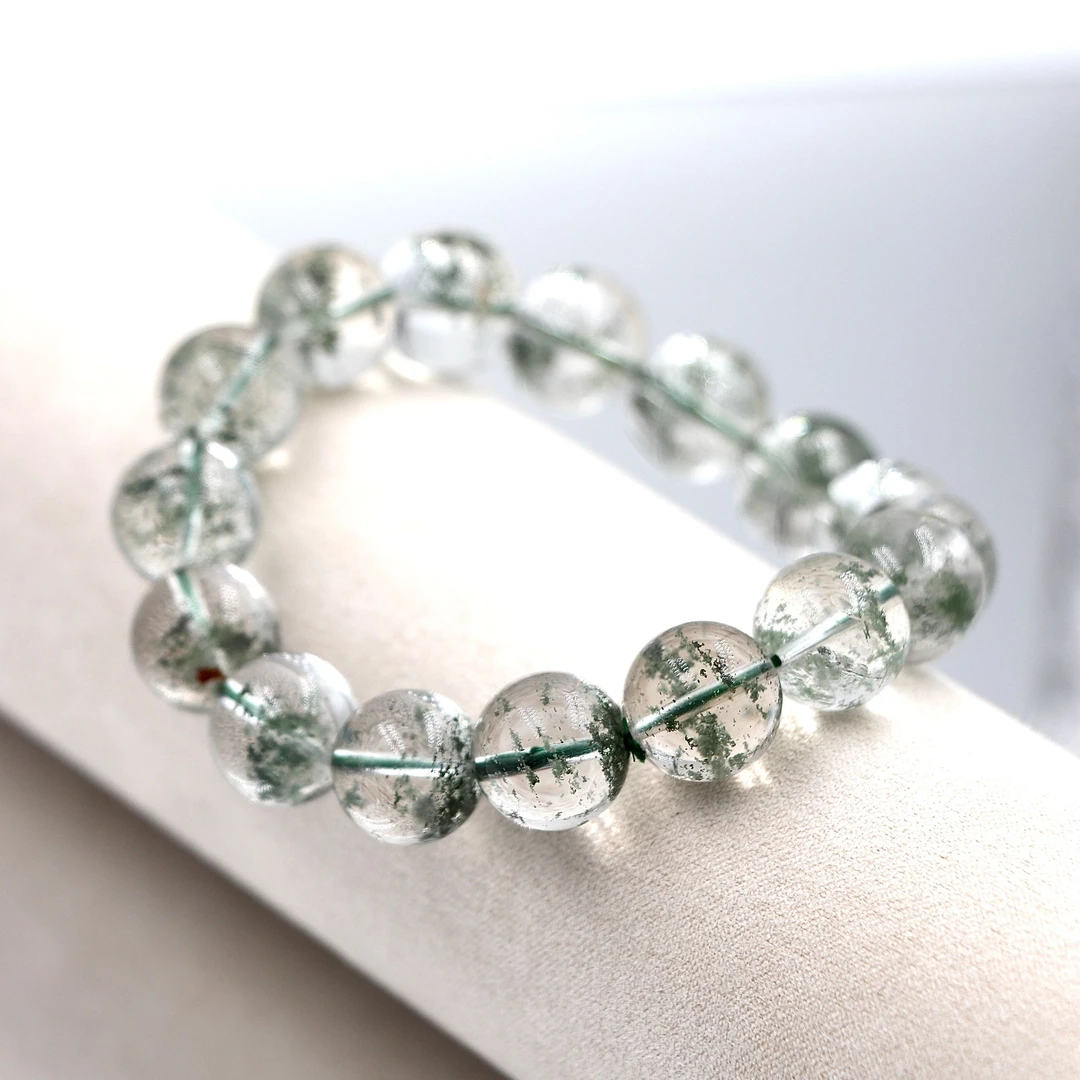 巴西天然老矿千层满天星绿幽灵水晶手串Y3096-尺寸可选多样性发一