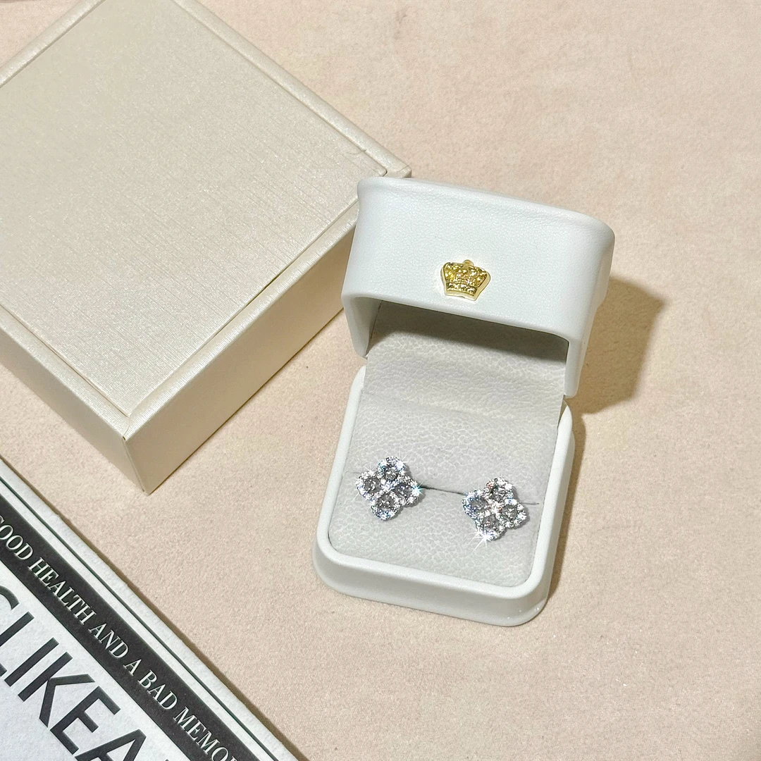 V金   Ficeque高奢经典四叶草耳钉气质CNC精工 Y30