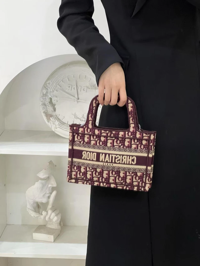 95新 DIOR/迪奥 tote mini酒红/严选