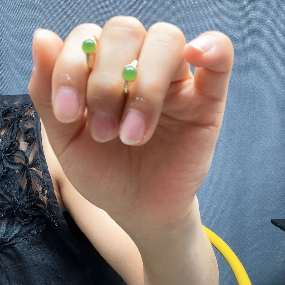 和田玉银S925镶嵌耳饰