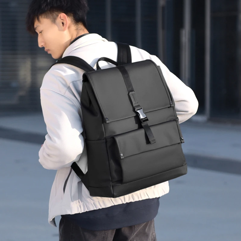防盗包盖式插扣双肩背包拉链休闲青年通勤电脑包学生书包防水包袋