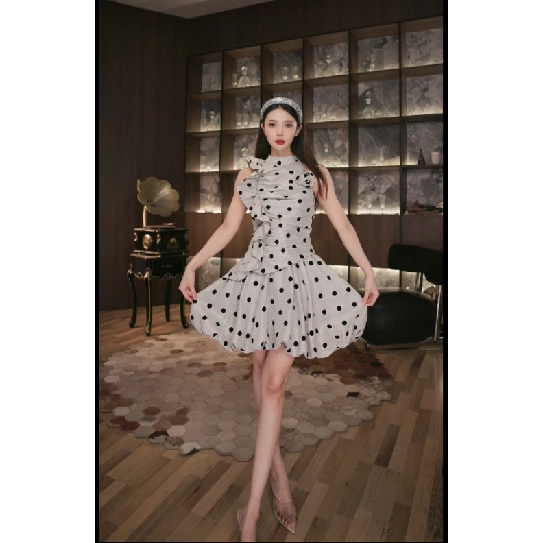 六爻定制 法式赫本风名媛显瘦优雅时尚连衣裙 65314