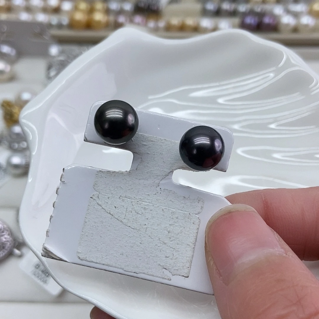 海水珍珠耳饰银S925镶嵌