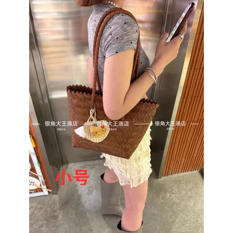「银角大王」QQ女孩草编包！夏季度假手工编织氛围ins编织单肩包