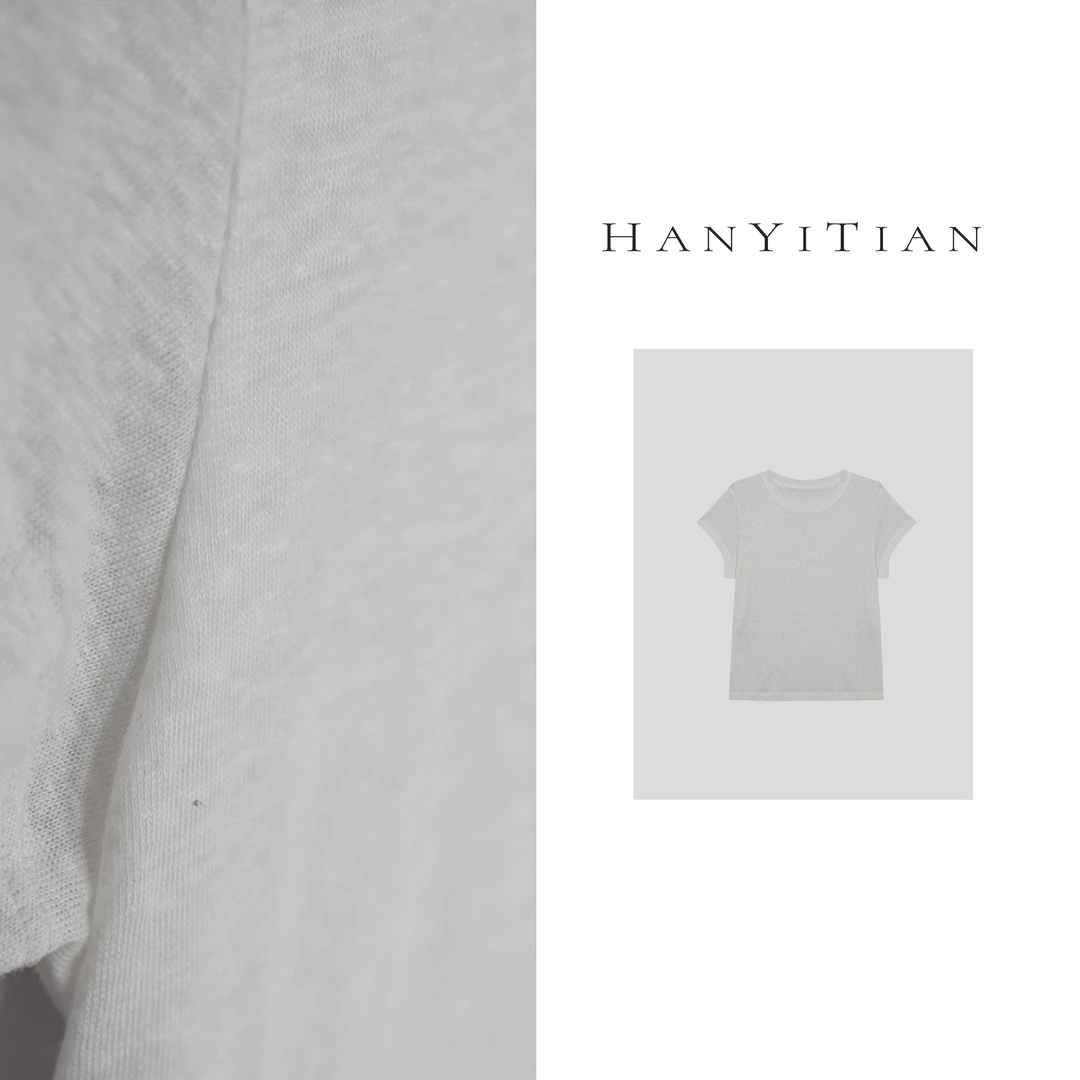 TT・VEGETABLES亚麻T 简约时尚纯色百搭短袖圆领T恤919623