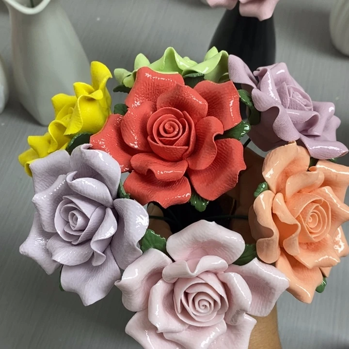 陶瓷陶瓷材料7朵组合