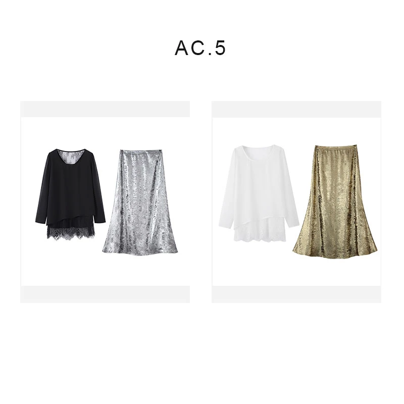 （现现款）SHEN-JIA-QI~【鎏金】复古轻奢高级感蕾丝上衣+半裙JWT1410