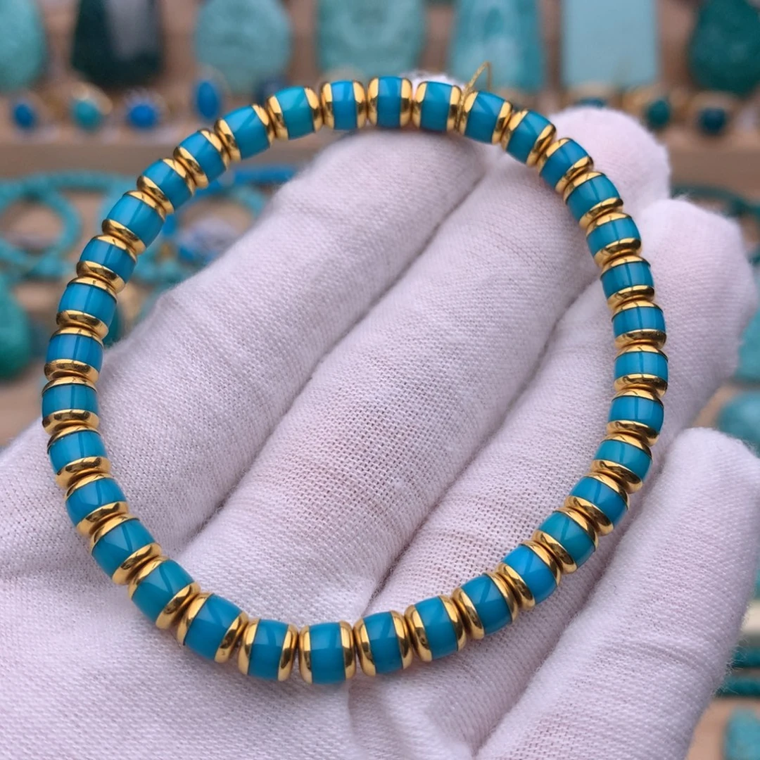 绿松石18K金镶嵌珠宝奇石