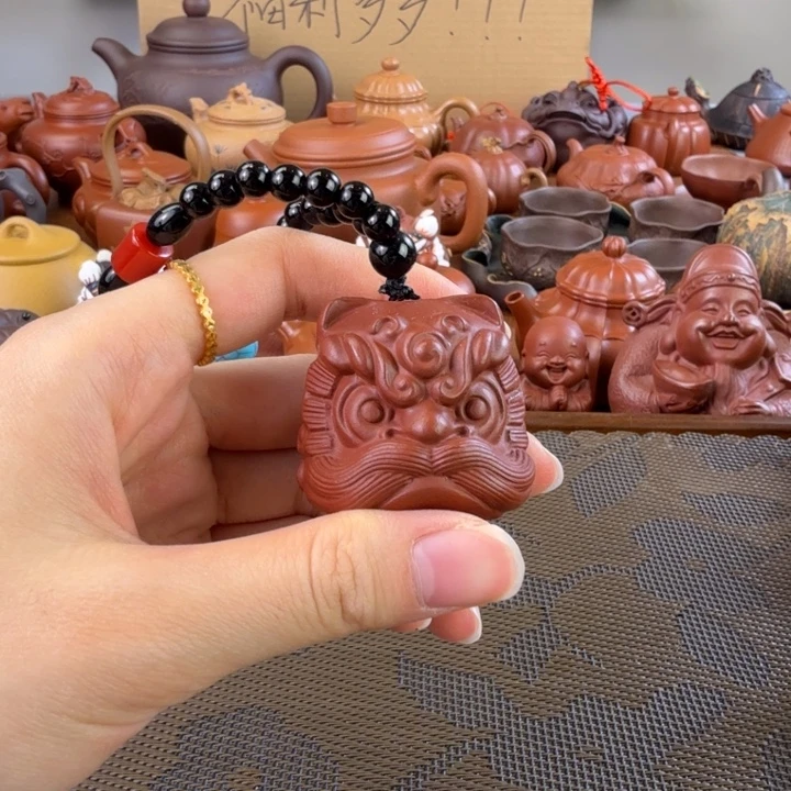 紫砂茶壶朱泥鸿运当头