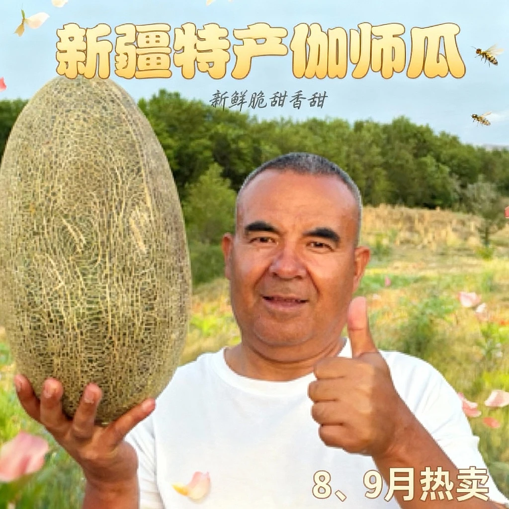 新疆特产安迪儿伽师瓜新鲜脆甜香甜原产地京东顺丰直发