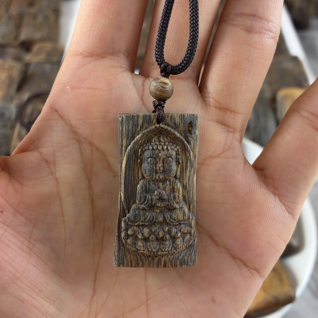 沉香吊坠沉水浮宝宝佛8g 带绳