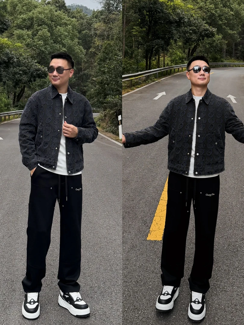 PRLUO VALENTIN《国际行》2025秋男士提花休闲潮流牛仔复古夹克外套