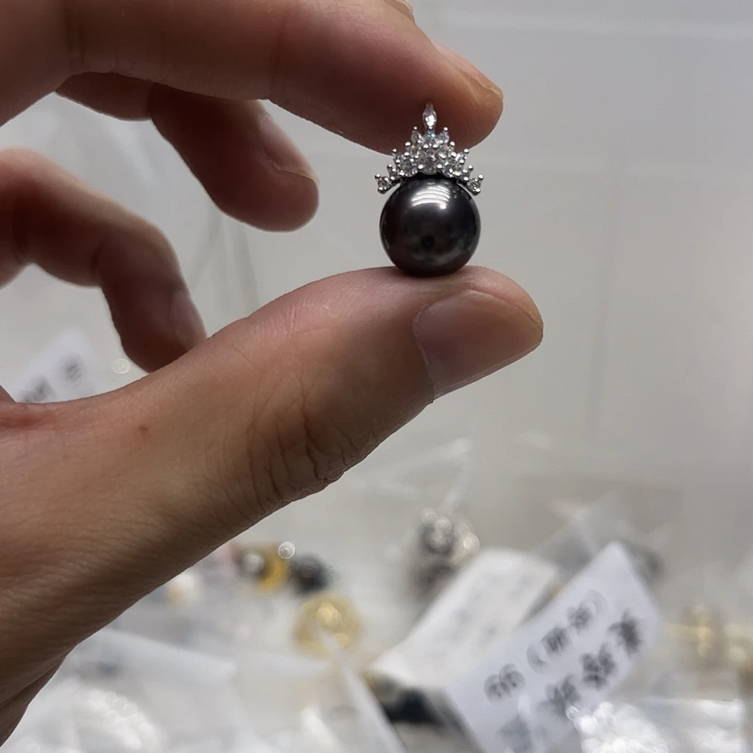 海水珍珠银S925镶嵌颈饰