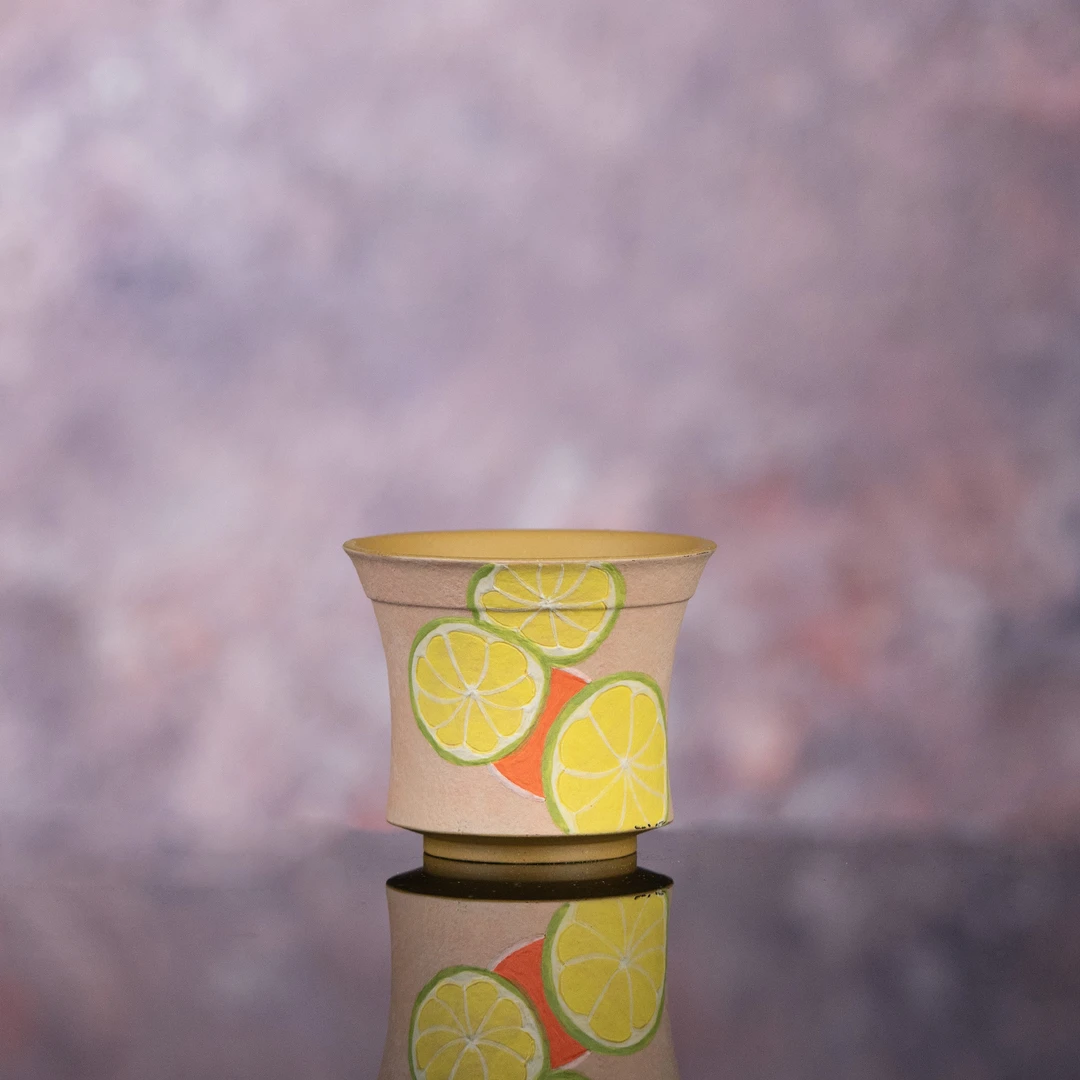 【利贞l青柠马蹄杯】原矿黄段泥约150cc手工制宜兴茶具JY