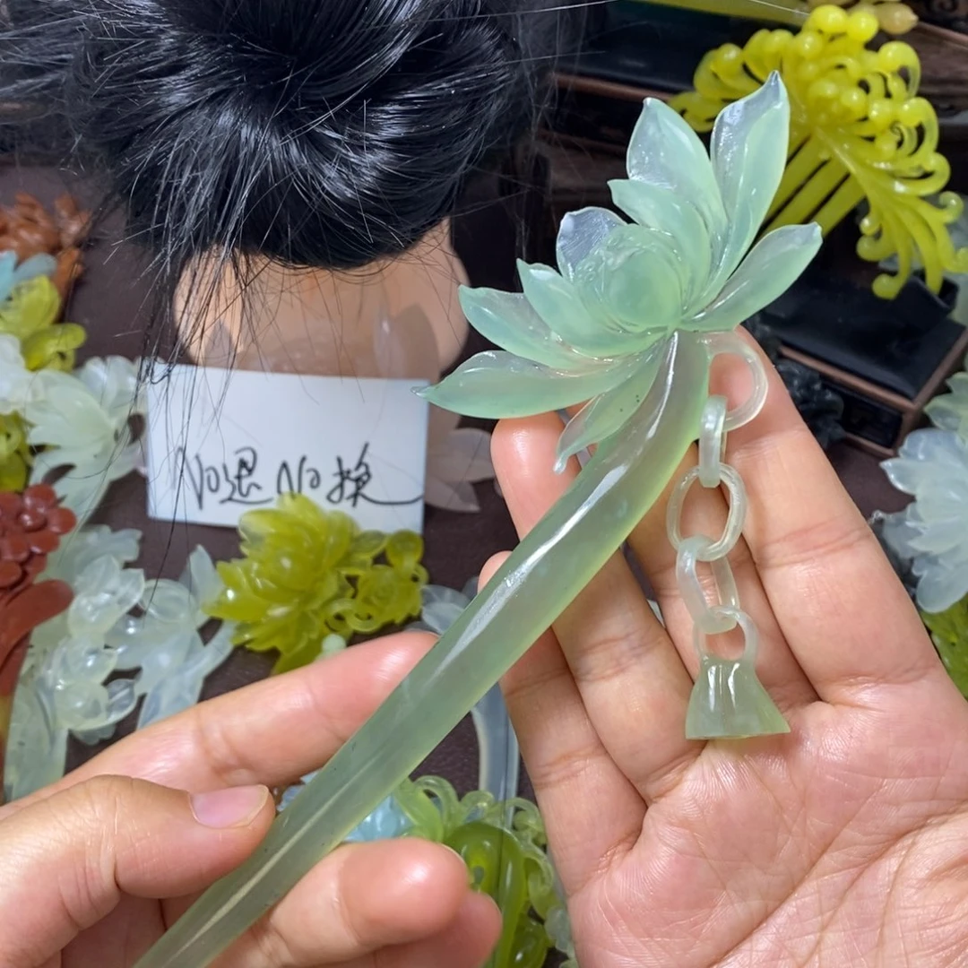 蛇纹石玉未镶嵌发饰