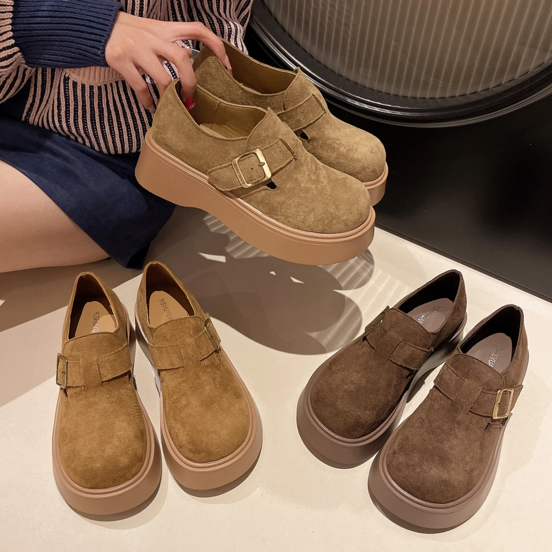 【现货+运费险】新款勃肯鞋女厚底增高乐福鞋一脚蹬鞋勃肯单鞋