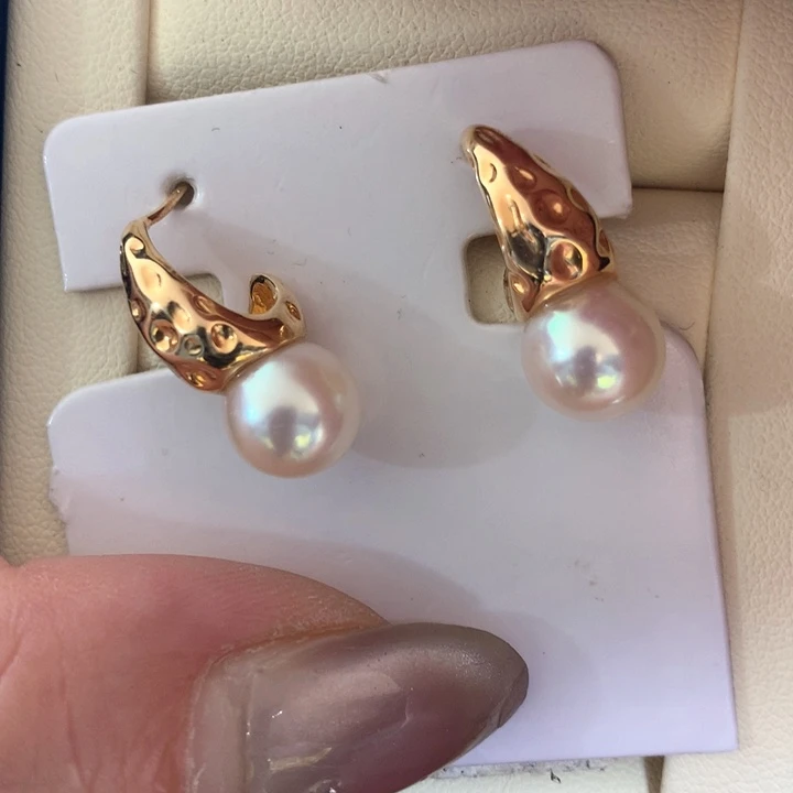 银S925镶嵌耳饰海水珍珠