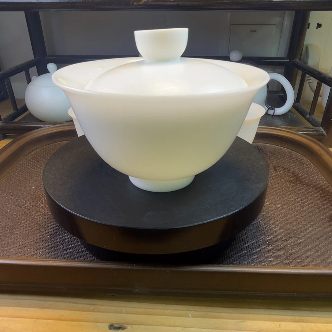 素烧高冰元宝盖碗单个