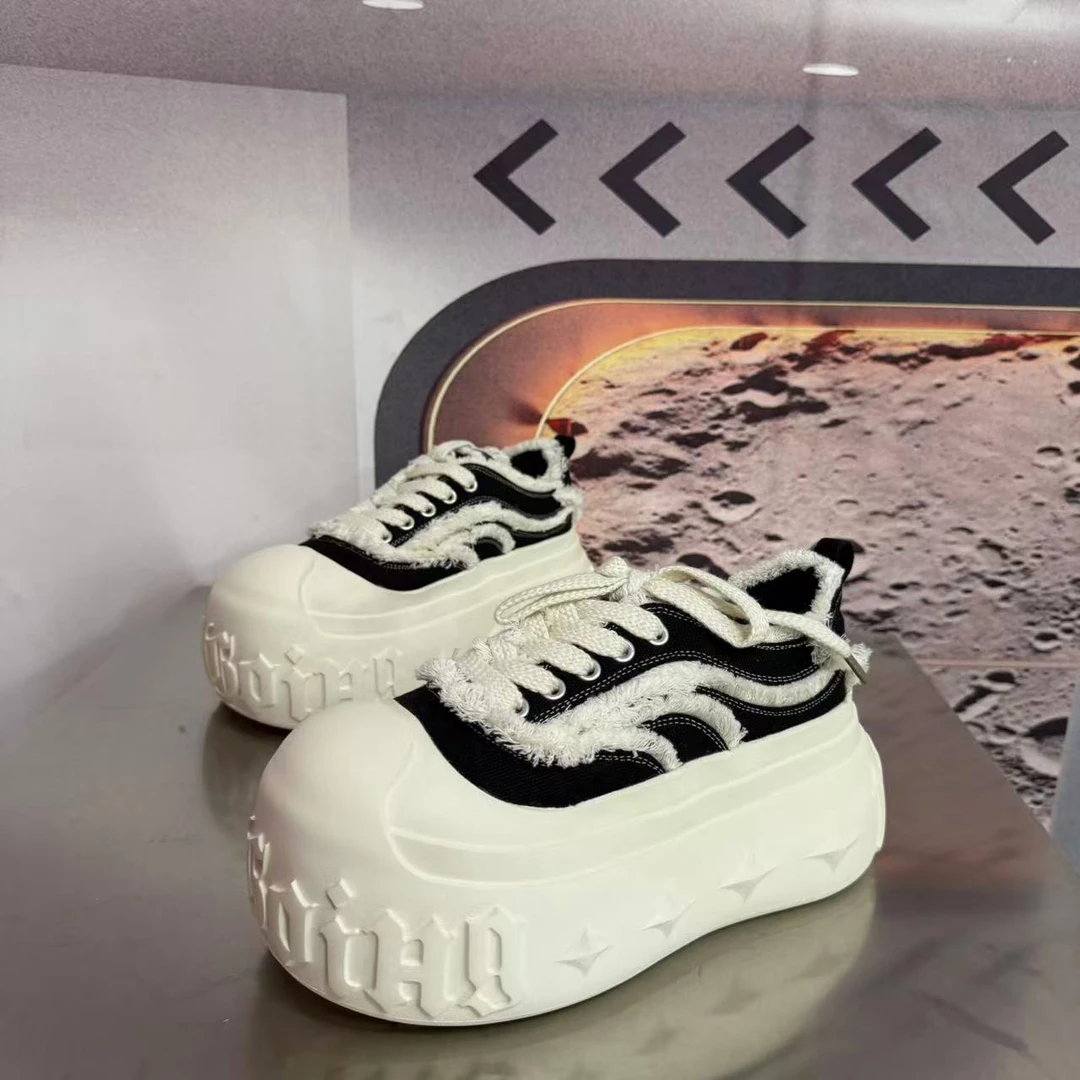 1210-2春夏新款2025圆头系带韩版简约休闲板鞋潮流百搭ins