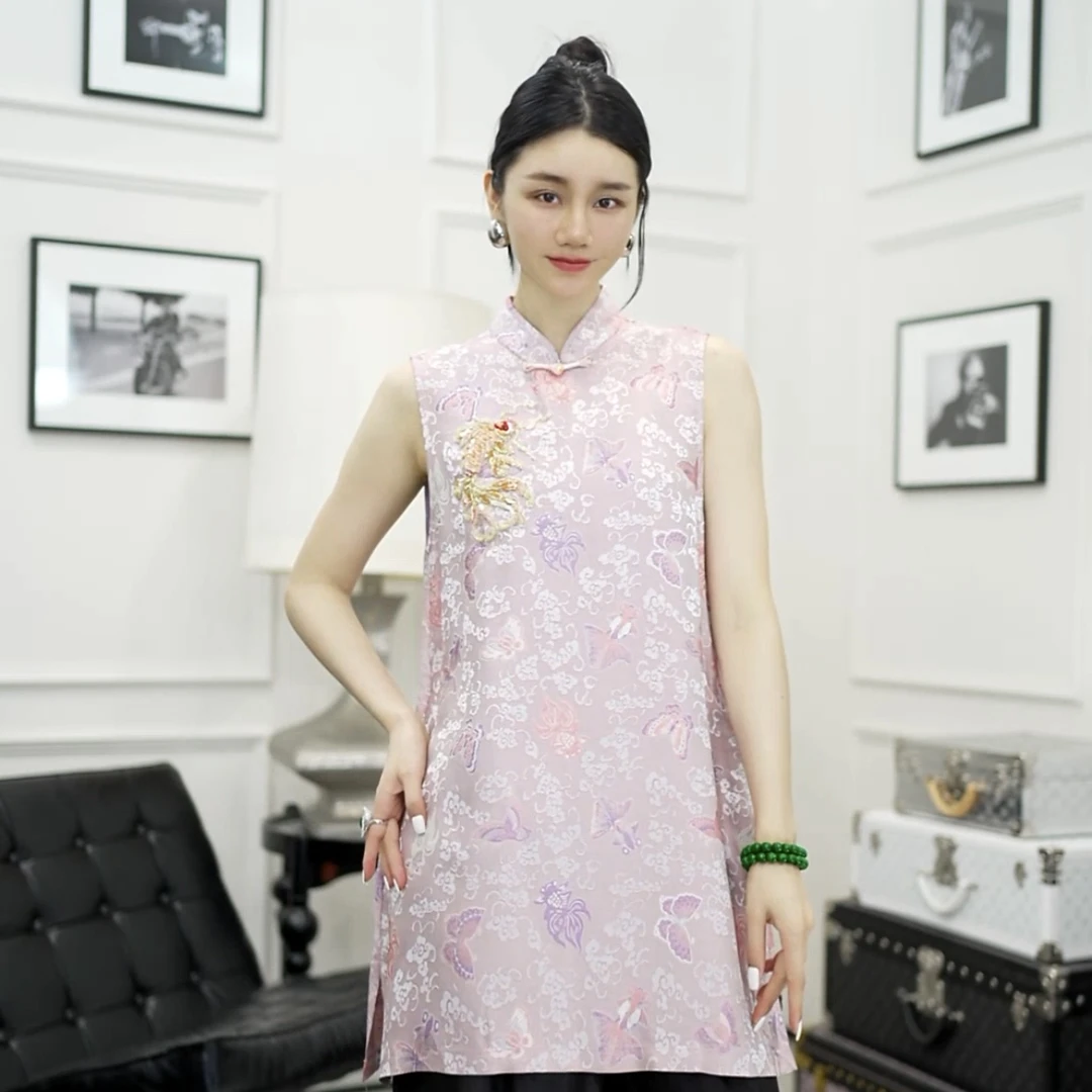 Betty Bairn【匠心/蝶雨纷飞 】高定桑蚕丝织金连衣裙25B-BW10600