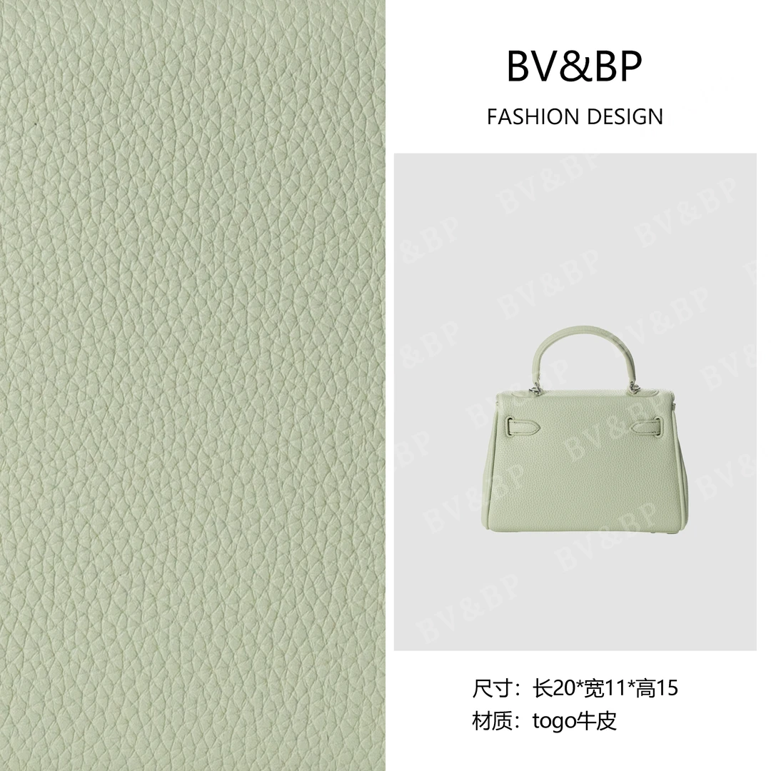 BV&BP· 原创设计 真皮高定手提单肩包  BV20-银扣-气泡绿
