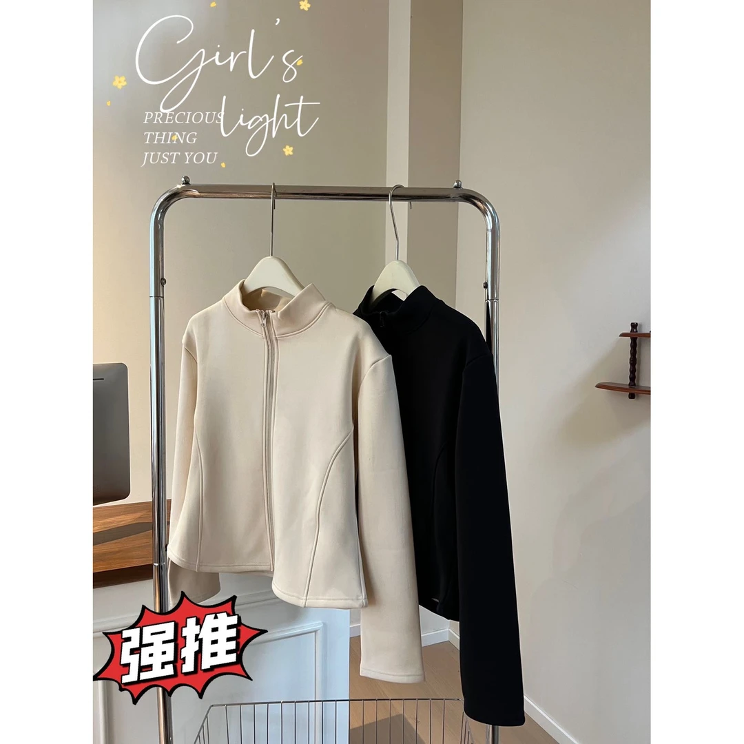 杨露露同款2025秋冬新款定制版小蛮腰立领外套