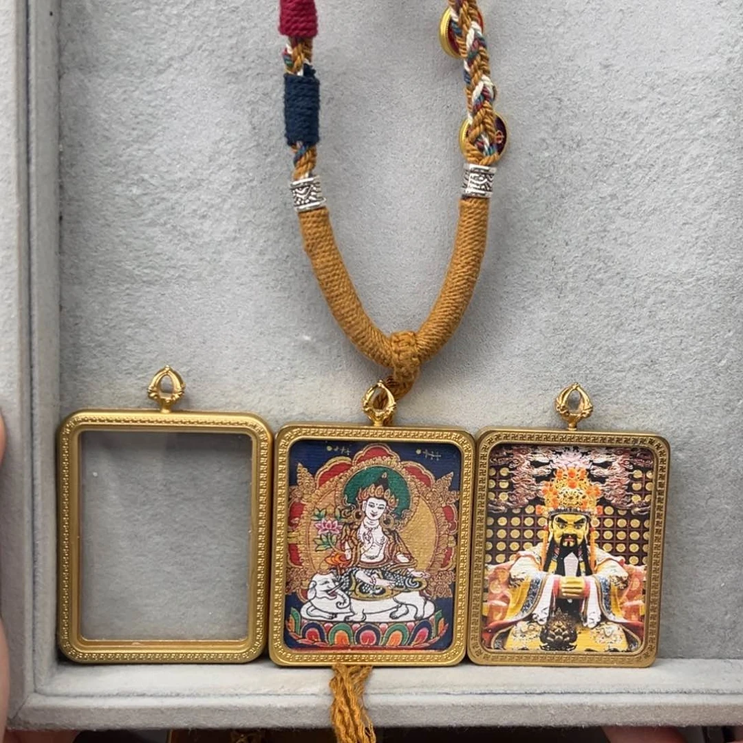 吊坠景****计铜双面普贤五爷绳子10