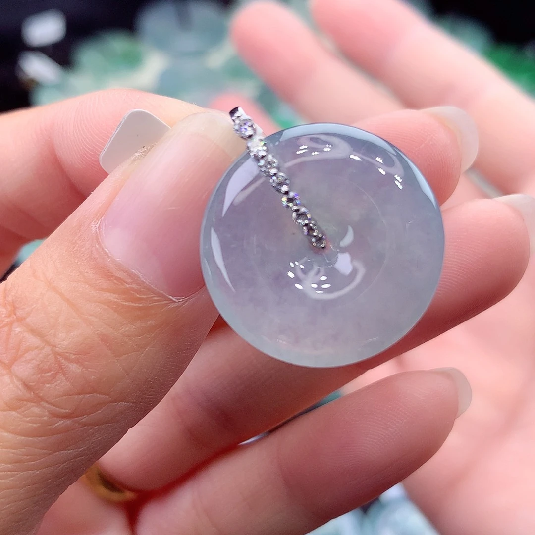 颈饰18K金镶嵌翡翠编号5尺寸23.2-5.1