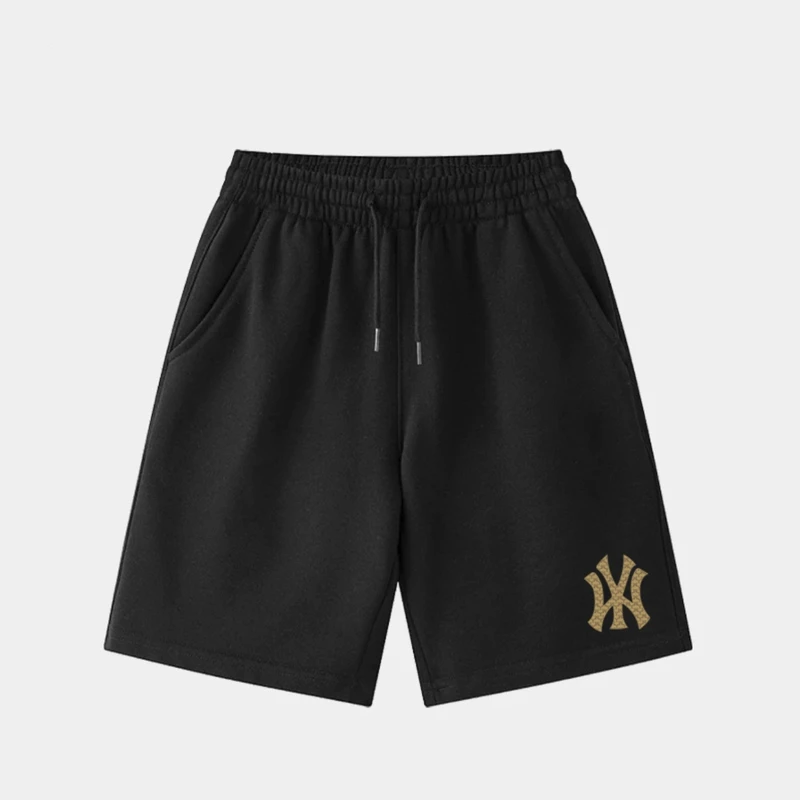 简约宽松2025年新款夏季男女同款百搭潮流时尚短裤-金Y