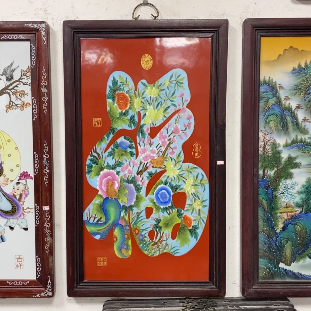 瓷片90*52 景德镇瓷板画柴窑烧制